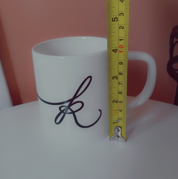 Indigo Monogram Ceramic "K" Cursive Mug Coffee Tea Cup Gift - Picture 7 of 7